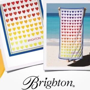 Brighton Ombré Heart Pattern Beach Towel 60” X 30”